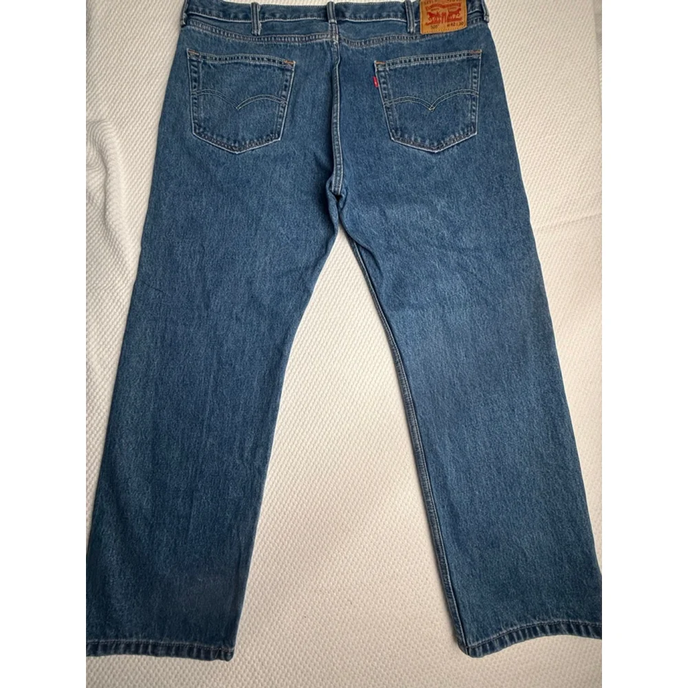 Men's Levi's 505 Straight Leg Jeans W42 L30 Blue